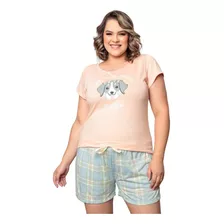 Pijama Feminino Plus Size Coleção Família Candy Luna Cuore