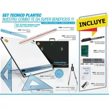 Kit Tablero De Dibujo Tecnico + Accesorios Plantec 50x60