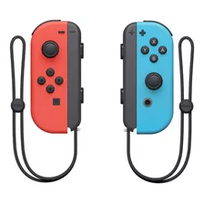 Kit De Controle Joystick Sem Fio Nintendo Switch Joy-con (l)/(r) Neón Vermelho-neón E Azul-neón