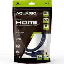 Cabo Hdmi 8k 2.1 Ultra Hd Gold 3 Metros Earc Hdr Dinâmico 3m