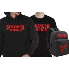 Kit Blusa Moletom Camiseta Mochila Stranger Things Serie