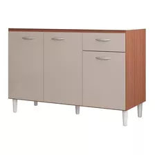 Bajo Mesada Armario Mueble Cocina 3 Puertas Cajon LG Color Capuchino/offwhite