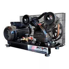 Compressor De Ar Elétrico Portátil Motomil Cmv-10pl / Adi Monofásica 400ml 2hp 127v/220v 60hz Preto