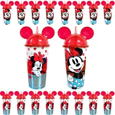 Copo Minnie Com Orelhas Para Festa Infantil Kit 15 Unidades