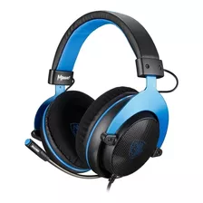 Fone De Ouvido Com Microfone Over-ear Gamer Sades Mpower Black E Blue