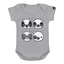 Roupa De Bebê Kiss Bear Cinza