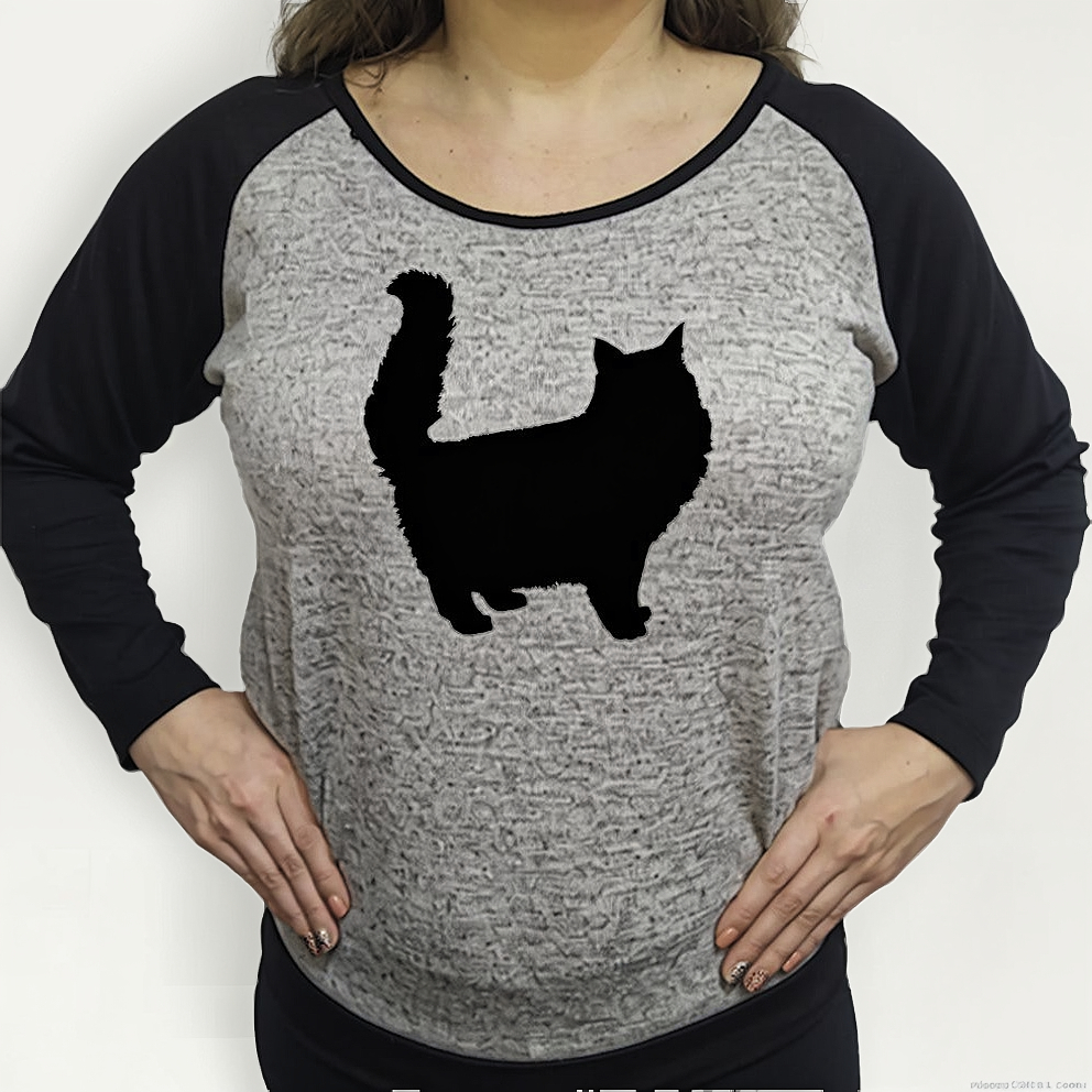 Buzo Lanilla Mujer  Gato Persa Silueta Vector