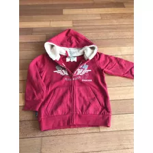 Campera Frizada Capucha Con Piel Oshkosh 4 Años Color Bordo