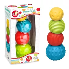 Brinquedo Mordedor Bolas Coloridas De Empilhar Para Bebê Cor Colorido