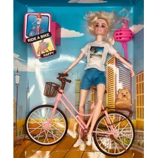 Muñeca + Bici Con Accesorios