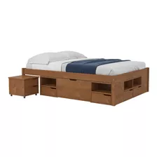 Cama Madera Maciza 2 Plazas Con Cajones Rustico Muebles -