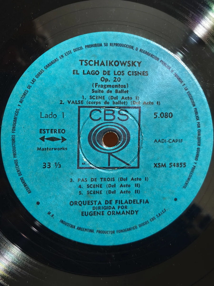 The Philadelphia Orchestra, Eugene Ormandy - Tchaikovsky El Lago De Los Cisnes Op. 20 (Selecciones) "Suite De Ballet" - vinilo 1962