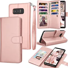 Funda Tipo Billetera Para Galaxy Note 8 (color Rosa)
