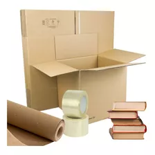 Kit Resistente Libros Y Loza / 8 Cajas+10 Mts Kraft+2 Cintas