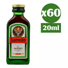 60x Jagermeister 20ml Botella Vidrio Miniatura Coleccion