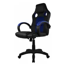 Silla Oficina Gamer Ergonómica Negro Con Azul Mundo In