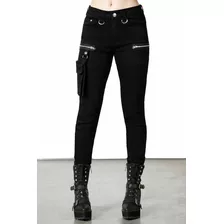 Pantalon Negro Con Bolsa Skinny Killstar Demonia Rocker