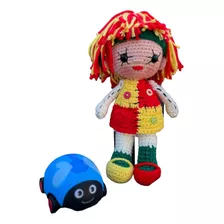 Amigurumi Emília C/ Joaninha Brinquedo Decoração Bebê 