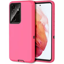 Funda Para Galaxy S21 Ultra 5g (2021), Rosa/negro/silicona