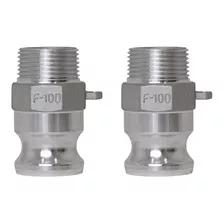 2 Adaptadores Acoples Manguera Aluminio 1' Npt Macho Tipo F