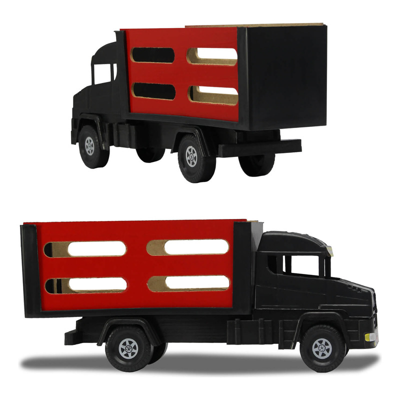 Caminhão de Brinquedo Caçamba Basculante Madeira e Plástico - Mixtou