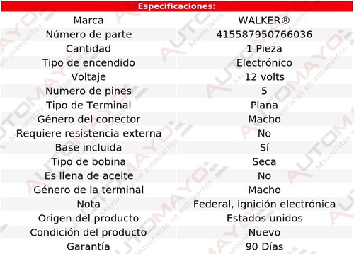 Bobina Walker Catalina V8 6.6l Pontiac 74-79 Foto 2