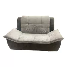 Sillon 2 Cuerpos Sofá Living Terciopelo Almohadones Marrón