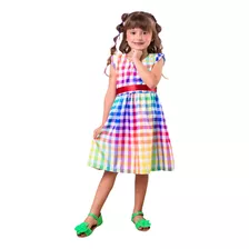 Vestido Infantil Rodado Moda Festa Junina Caipira São João 