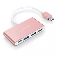 Hub Usb-c 4 En 1 Con Tipo C Usb 3.0 Compatible Con Macbook P