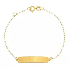 Pulseira Infantil Bebê De Chapinha Ouro 18k 750 Regulável