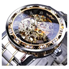 Hombre Reloj Automático Pantalla De Diamante