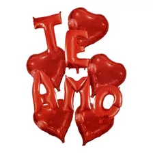 Set De Globos Diseño Te Amo 10 Piezas San Valentin