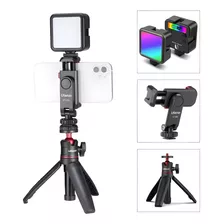 Kit Youtuber Self Luz Rgb Mini Tripe Suporte St-06s 