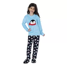 Pijama Soft Feminino Infantil De Inverno Quentinho Victory