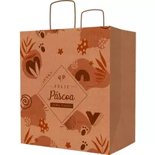 10 Sacola Kraft Chocolate Pascoa 32x28x18 Idéia Chocolover