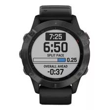 Smartwatch Garmin Zafiro Fenix 6s 1.2 Caixa 42mm De Polímero Reforçado Black E Carbon Gray, Pulseira Black E O Arco Carbon Gray De Dlc