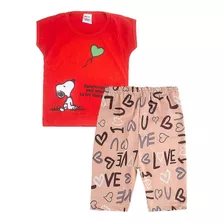 Kit 2 Conjunto Infantil Menina Estampadas De Personagens 