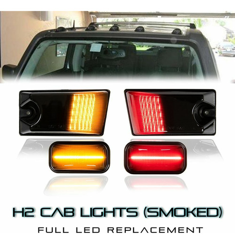 For 03-09 Hummer H2 /sut Suv Smoke Lens Amber Red Led Ro Aag Foto 2