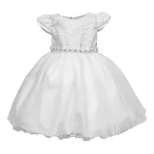 Vestido Infantil Batizado Daminha Formatura Branco C/ 2141