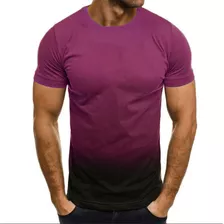 Playera De Verano Para Hombre Delgada En Color En Contraste