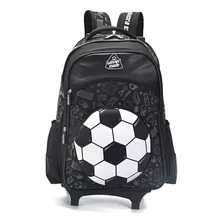 Mochila Carro Futbol 18p Termoformada Skora - Color Negro Diseño De La Tela Liso