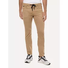 Calça Calvin Klein Jeans Moletom Color 5 Pockets Cáqui Médio