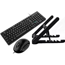 Kit Homeoffice- Suporte Note+teclado E Mouse Com Fio Movitec