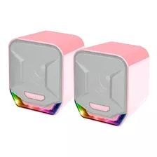 Parlantes Gaming Altavoces Fantech Sonar Gs202 Pink Luz Rgb