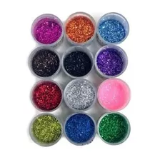 Kit C/24 Glitter Purpurina Colorido Em Pó Cada Contém 3g 