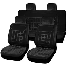 Funda Universal Cubre Asiento Pana Negro Juego 11p Vexo