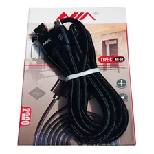 Cable De Carga Usb Tipo C 2 Mts Tipo Cordon Nia An-52