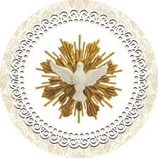 Capa Para Painel Redondo Temático Anjinhos Batizado Dourado