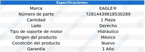 Soporte Motor Derecho Volvo Xc60 L4 2.0l 09-17 Eagle Foto 4