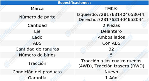 Par De Mazas Delanteras Liberty V6 3.7l De 2007 A 2012 Tmk Foto 2